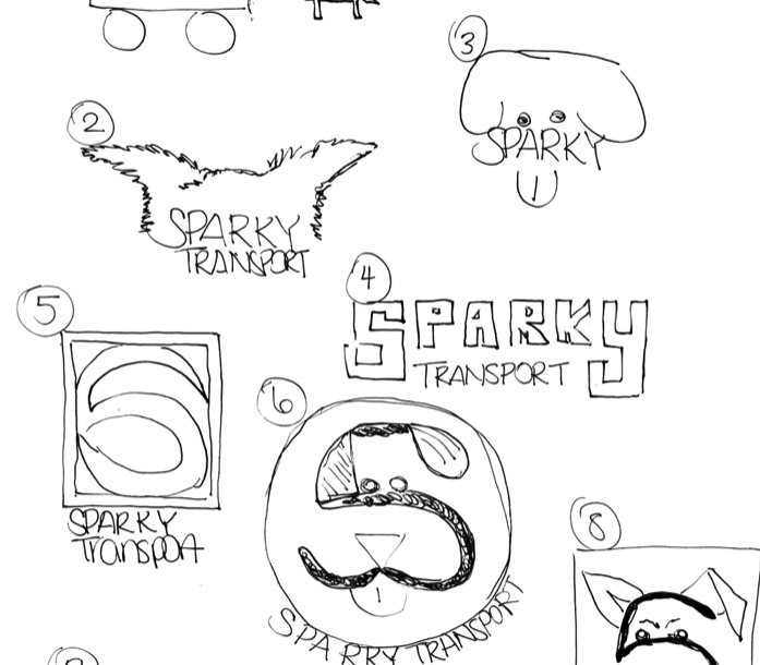 Sparky Transport Logo Sketches